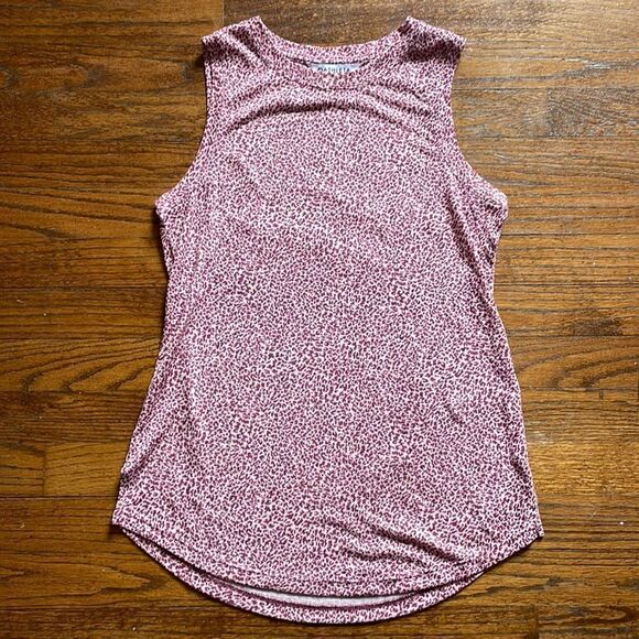 Athleta Pale Pink & Purple Cheetah Print Breezy Tank - Picture 1 of 5